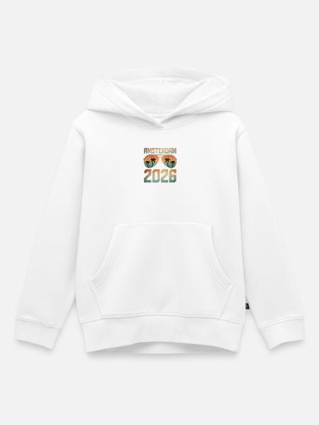 Amsterdam 2026 - Kinder Premium Organic Hoodie - Weiß