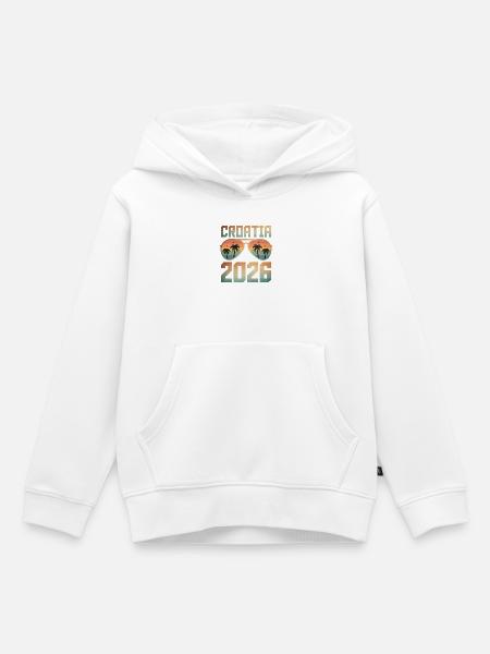 Croatia 2026 - Kinder Premium Organic Hoodie - Weiß