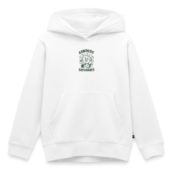 De la sciure le samedi | Travail du bois bricolage - Sweat Premium à capuche enfant bio - blanc - Devant - AI Model Kid Female (0cm)