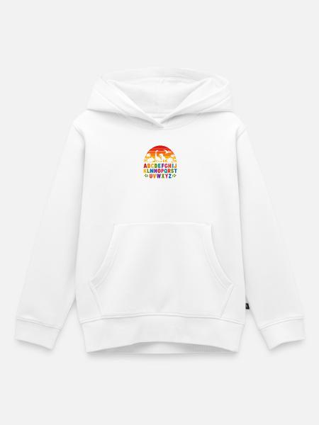 Regenbogen-Dino-Alphabet - Kinder Premium Organic Hoodie - Weiß