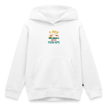 T-Rex Hates Push-Ups Fitnesswitz - Kinder Premium Organic Hoodie - Weiß - Vorne - AI Model Kid Female (0cm)