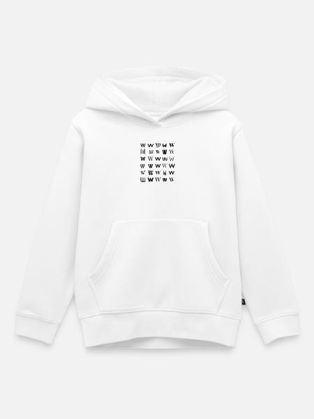 Typografie W-Monogramm-Buchstabenmosaikdesign - Kinder Premium Organic Hoodie - Weiß