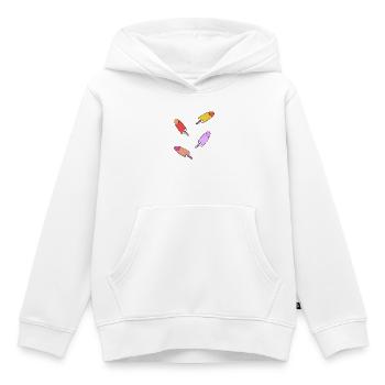 Rafraîchissement d’été pour enfants en glace - Sweat Premium à capuche enfant bio - blanc - Devant - AI Model Kid Female (0cm)