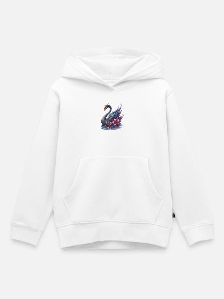 Fantasie-Blumenschwan - Kinder Premium Organic Hoodie - Weiß
