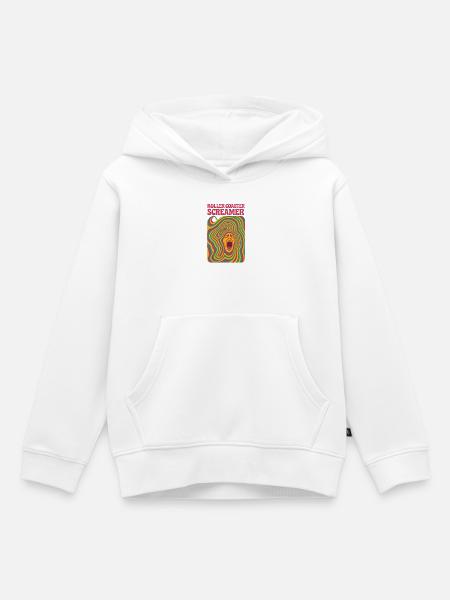 Achterbahn Schreihals | Freizeitpark - Kinder Premium Organic Hoodie - Weiß