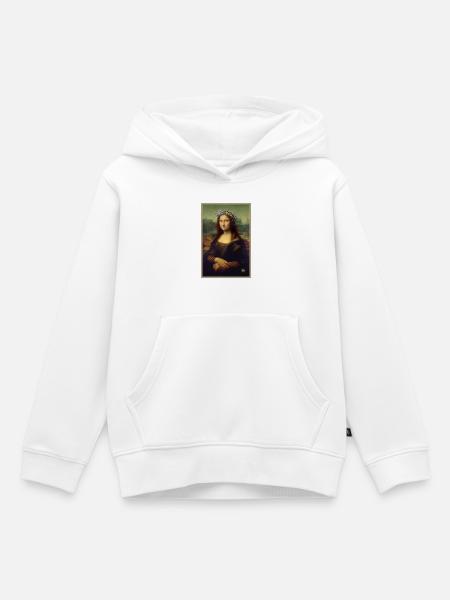 Mona Lisa Blumenkrone - Kinder Premium Organic Hoodie - Weiß