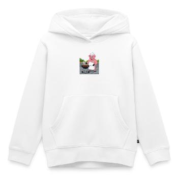 Grillendes gemütliches Schwein - Kinder Premium Organic Hoodie - Weiß - Vorne - AI Model Kid Female (0cm)