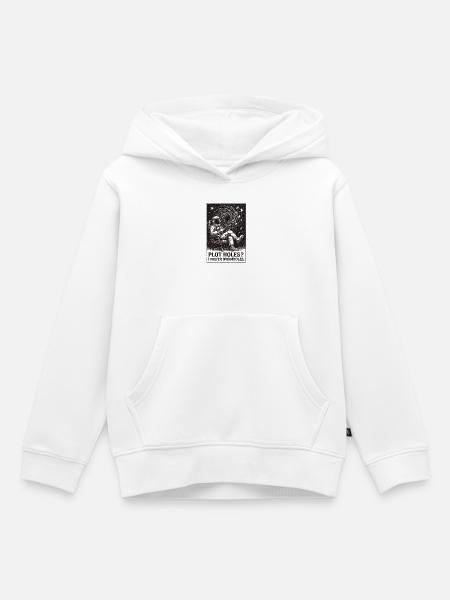 Plotlöcher? Lieber Wurmlöcher | Sci-Fi - Kinder Premium Organic Hoodie - Weiß
