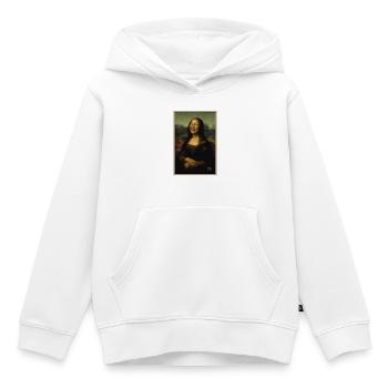 Parodie riante de la Joconde LOL - Sweat Premium à capuche enfant bio - blanc - Devant - AI Model Kid Female (0cm)