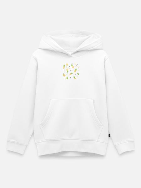 Ananasgelbes Muster - Kinder Premium Organic Hoodie - Weiß