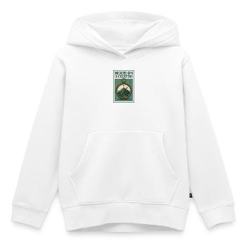 GPS is cheating | Compass Hiking - Kids Premium Organic Hoodie - white - Front - AI Model Kid Female (0cm)