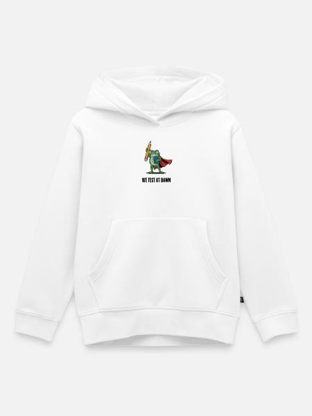 Dawn Test Froschheld - Kinder Premium Organic Hoodie - Weiß