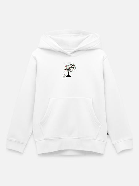 Niedliche Maus Äpfel Apfelbaum Kind - Kinder Premium Organic Hoodie - Weiß