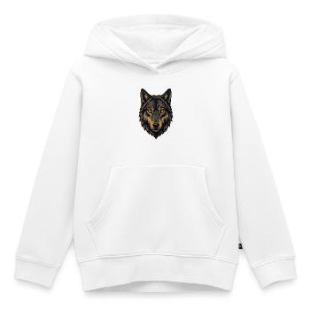 Alpha Wolf - Kids Premium Organic Hoodie - white - Front - AI Model Kid Female (0cm)