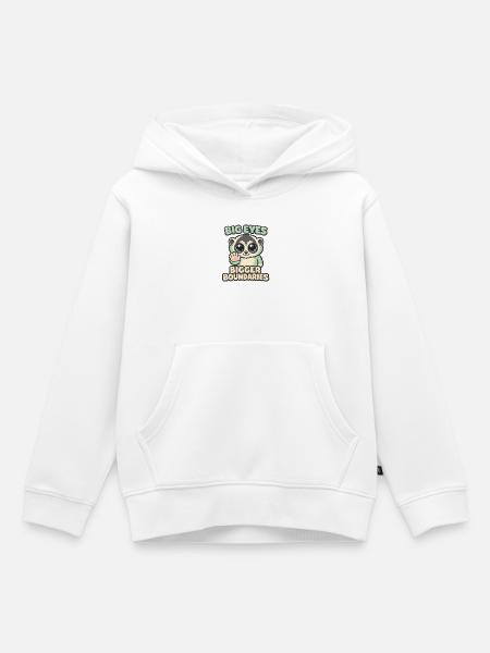 Große Augen | Plumplori mit Grenzen - Kinder Premium Organic Hoodie - Weiß