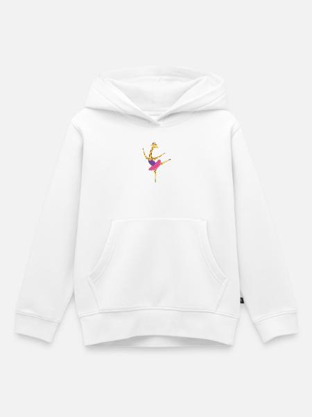 Giraffenballett im Pink Tutù - Kinder Premium Organic Hoodie - Weiß