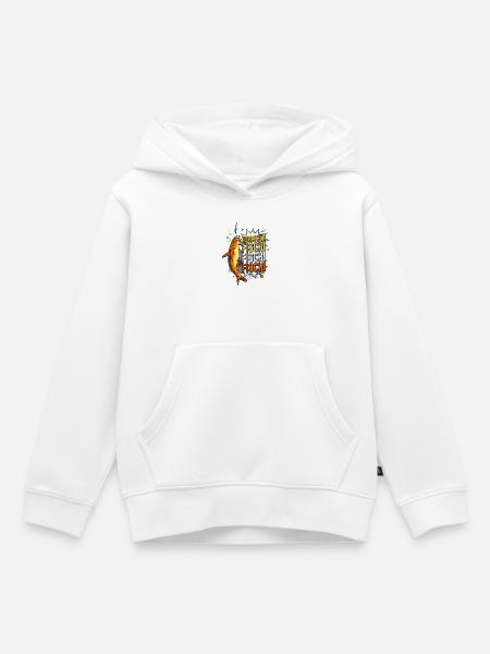 Komm Her Fischi Comic Fisch Angler - Kinder Premium Organic Hoodie - Weiß
