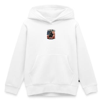 Amerikanischer Feuerwehrheld Flaggen-Design - Kinder Premium Organic Hoodie - Weiß - Vorne - AI Model Kid Female (0cm)