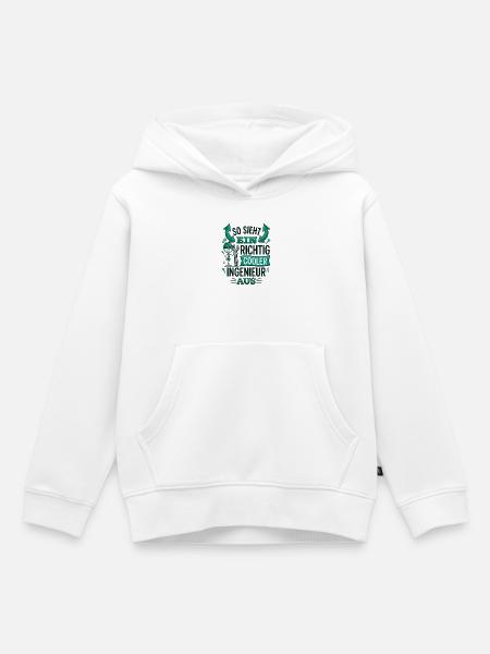 Cooler Ingenieur Spruch Strichmännchen - Kinder Premium Organic Hoodie - Weiß