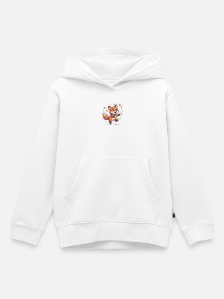 Liebenswerter Regenbogenfuchs - Kinder Premium Organic Hoodie - Weiß