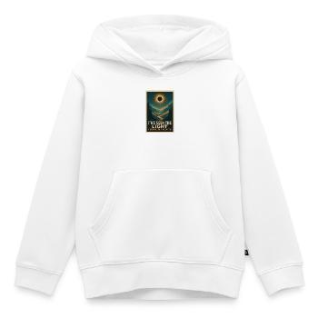 La lumière disparaît | Eclipse - Sweat Premium à capuche enfant bio - blanc - Devant - AI Model Kid Female (0cm)