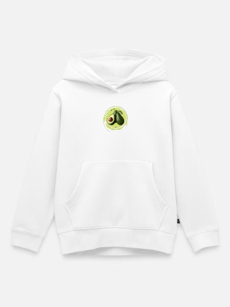 Avocado Abbildung in einem Kreis - Kinder Premium Organic Hoodie - Weiß