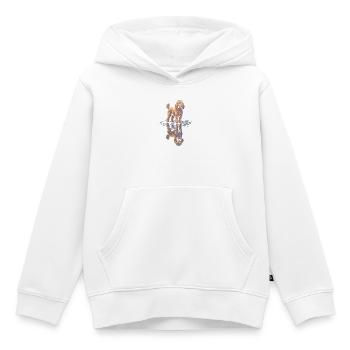 Caniche avec réflexion dans l’eau - Sweat Premium à capuche enfant bio - blanc - Devant - AI Model Kid Female (0cm)