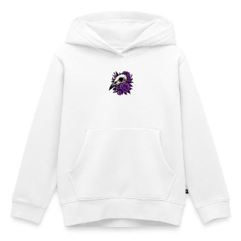 Violet Skull Roses Design - Kids Premium Organic Hoodie - white - Front - AI Model Kid Female (0cm)