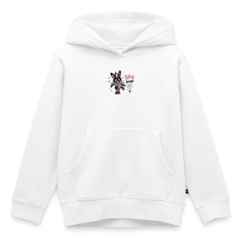 Rolling Dog – Joie de vivre - Sweat Premium à capuche enfant bio - blanc - Devant - AI Model Kid Female (0cm)