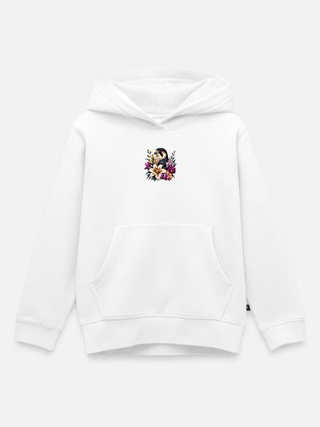 Falkenblüten im Blumenkreis - Kinder Premium Organic Hoodie - Weiß