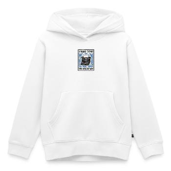 Fautes de frappe analogiques | Humour de machine à écrire - Sweat Premium à capuche enfant bio - blanc - Devant - AI Model Kid Female (0cm)
