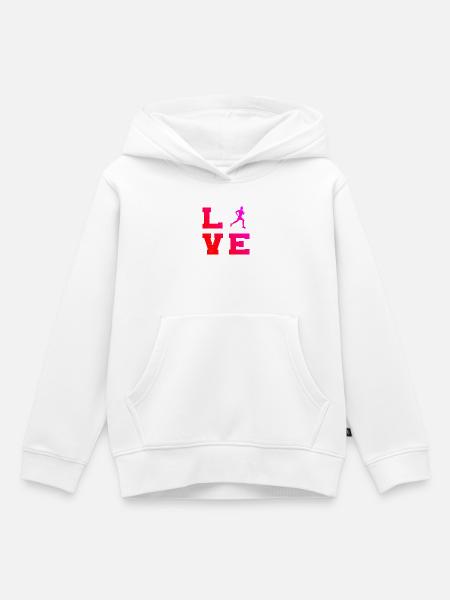 Geschenkidee für einen Running mit Running - Kinder Premium Organic Hoodie - Weiß