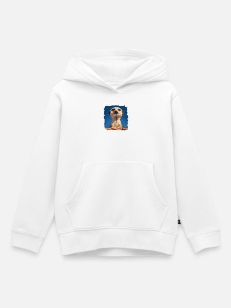 Meerkat Erdmännchen - Kinder Premium Organic Hoodie - Weiß