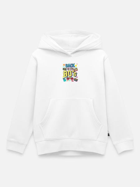 80er Neon Revival - Kinder Premium Organic Hoodie - Weiß