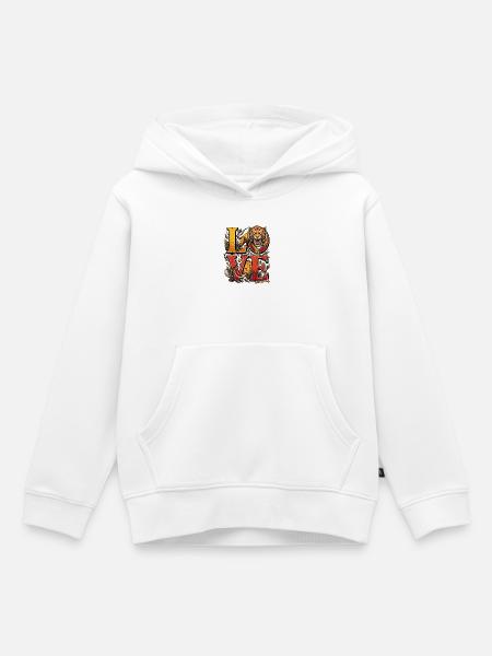 Tigerliebe Dschungelherz - Kinder Premium Organic Hoodie - Weiß