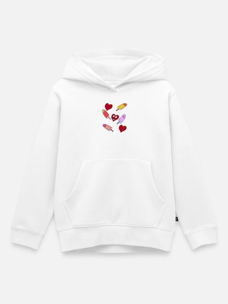 Eis Eiskrem Eiscreme Kinder - Kinder Premium Organic Hoodie - Weiß