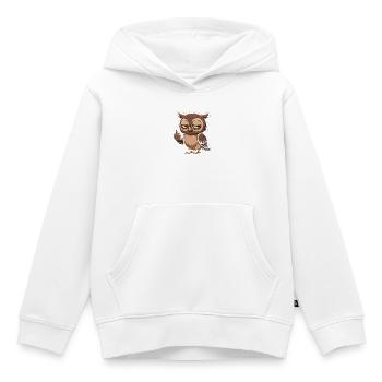Naughty Owl Gesture Cartoon - Kids Premium Organic Hoodie - white - Front - AI Model Kid Female (0cm)