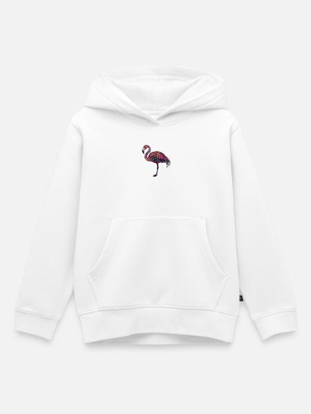 Flamingo Bunt - Kinder Premium Organic Hoodie - Weiß
