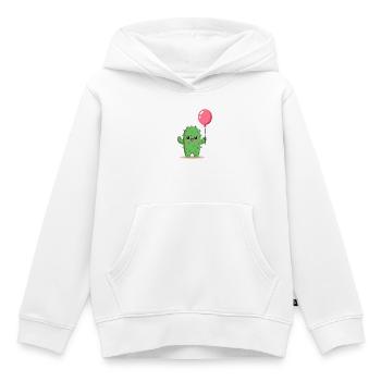 Kaktus mit Ballon - Kinder Premium Organic Hoodie - Weiß - Vorne - AI Model Kid Female (0cm)