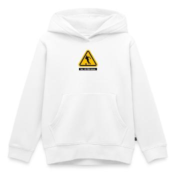 So, ich bin raus. Fußball Warnschild - Kinder Premium Organic Hoodie - Weiß - Vorne - AI Model Kid Female (0cm)