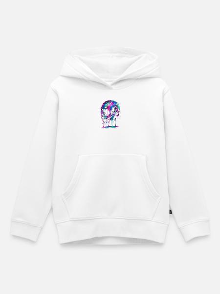 Neon Tropfhelm Kunst - Kinder Premium Organic Hoodie - Weiß