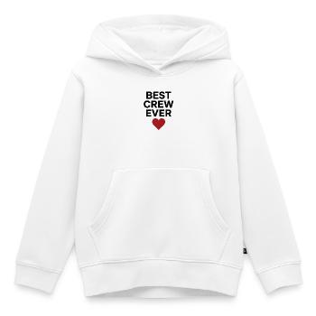 Best Crew Ever Herz Team Spruch Schwarz - Kinder Premium Organic Hoodie - Weiß - Vorne - AI Model Kid Female (0cm)