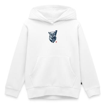 Tarsier avec kanji - Sweat Premium à capuche enfant bio - blanc - Devant - AI Model Kid Female (0cm)