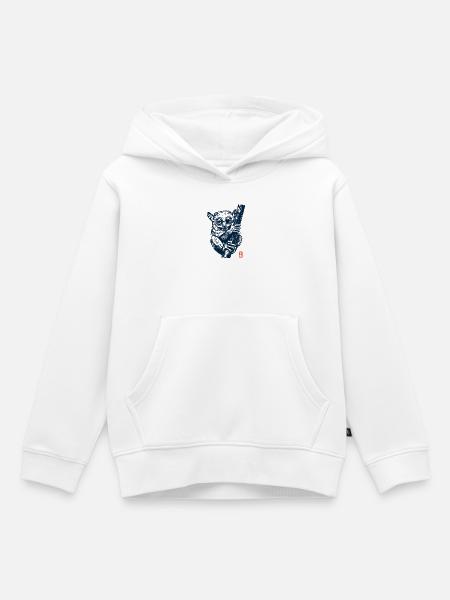 Tarsier mit Kanji - Kinder Premium Organic Hoodie - Weiß