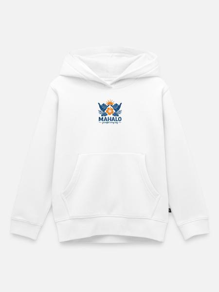 Mahalo Dankbarer Shaka - Kinder Premium Organic Hoodie - Weiß