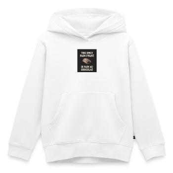 Pain Au Chocolat Vintage Food Pun - Kids Premium Organic Hoodie - white - Front - AI Model Kid Female (0cm)