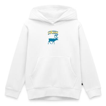 Sweden Moose Retro Logo - Kids Premium Organic Hoodie - white - Front - AI Model Kid Female (0cm)