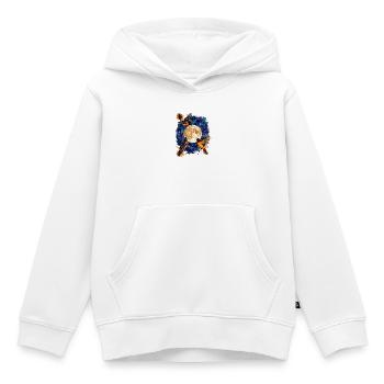 Des rouges-gorges nocturnes au clair de lune dans une mer d’étoiles - Sweat Premium à capuche enfant bio - blanc - Devant - AI Model Kid Female (0cm)