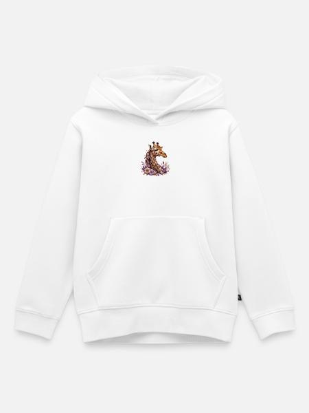 Blumen Giraffen Muster - Kinder Premium Organic Hoodie - Weiß