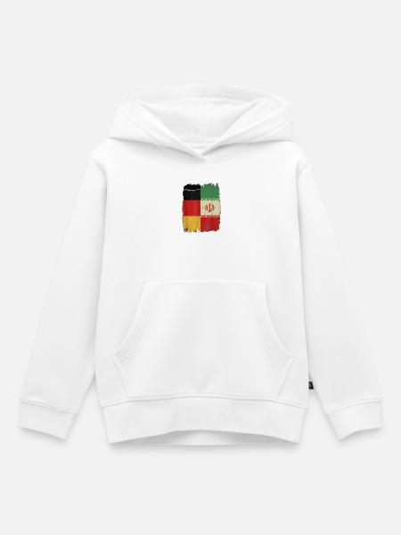 Flagge Deutschland Iran - Kinder Premium Organic Hoodie - Weiß